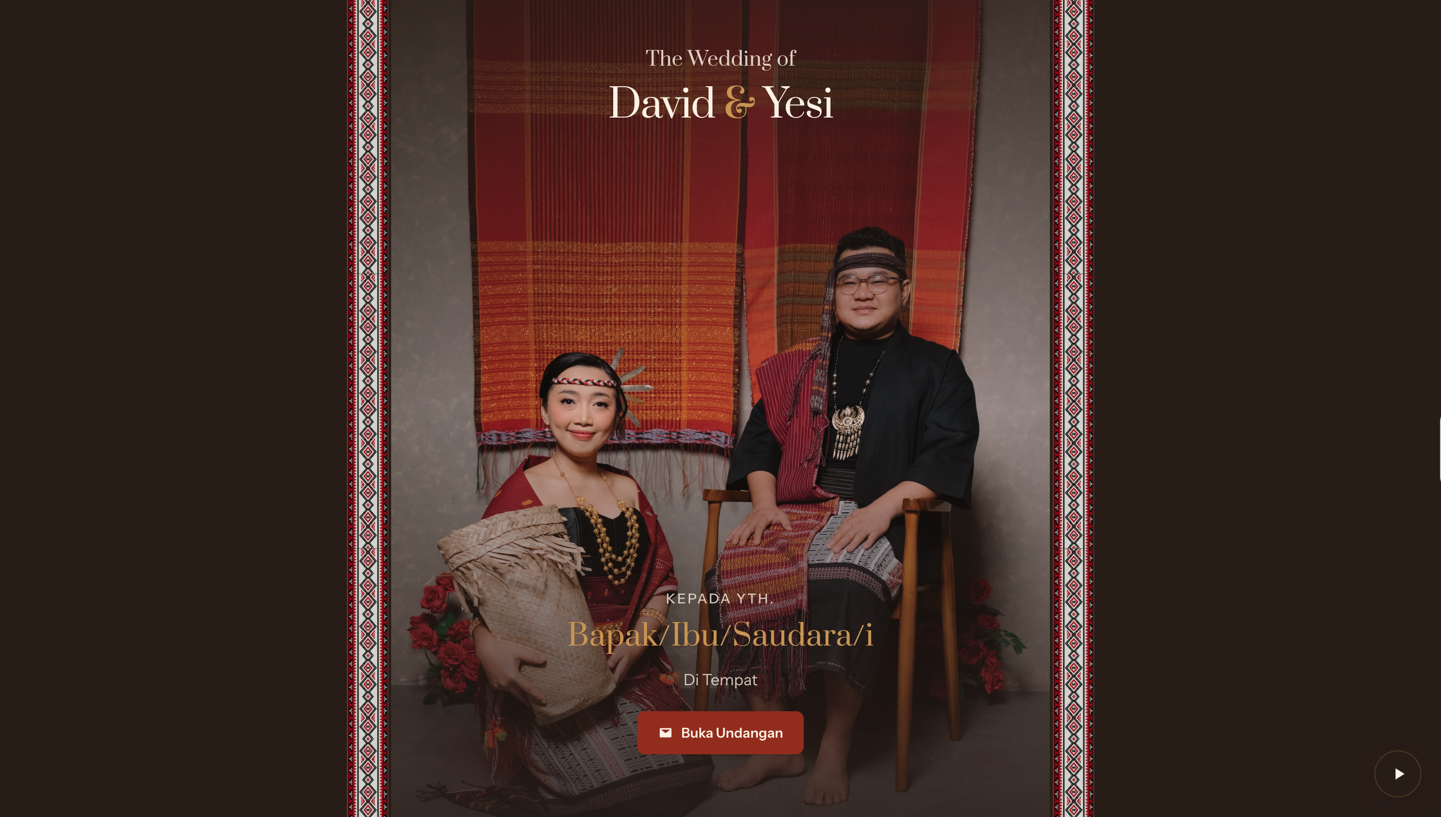 Preview of David and Yesi wedding invitation built with OpenWraps
